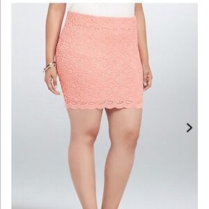 Torrid Pink Lace Mini Skirt, Plus Size, Party, Date‎ Night, Elegant, Chic